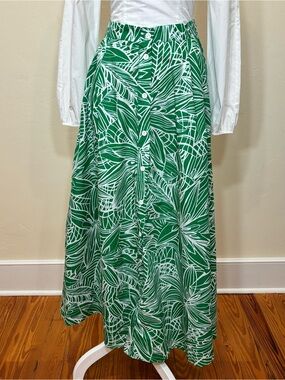 NWT Tabitha Brown for Target 100% Cotton Button Front Floral Maxi Skirt, size XS